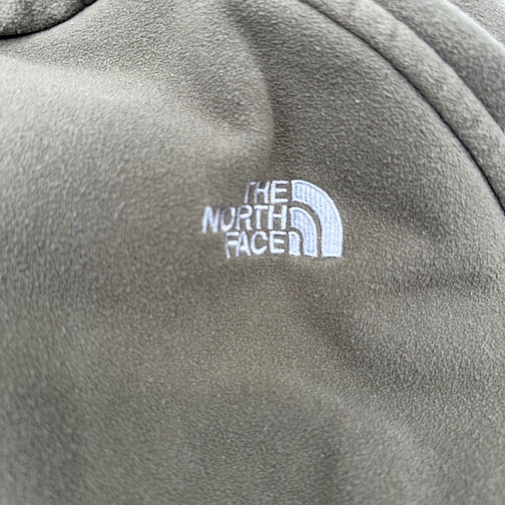 The North Face Womens Small Full Zip Fleece Jacket Green Snap Collar Preppy Coat - Picture 11 of 13